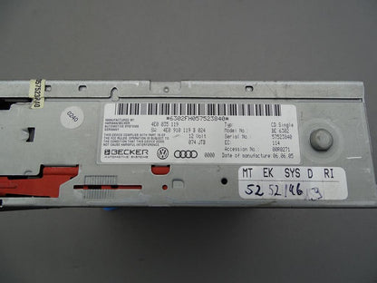 Audi CD Player Typ CD Single BE6302 Becker 4E0035119 Bild 3